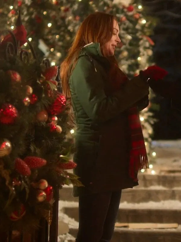 Falling for Christmas 2022 Lindsay Lohan Green Jacket