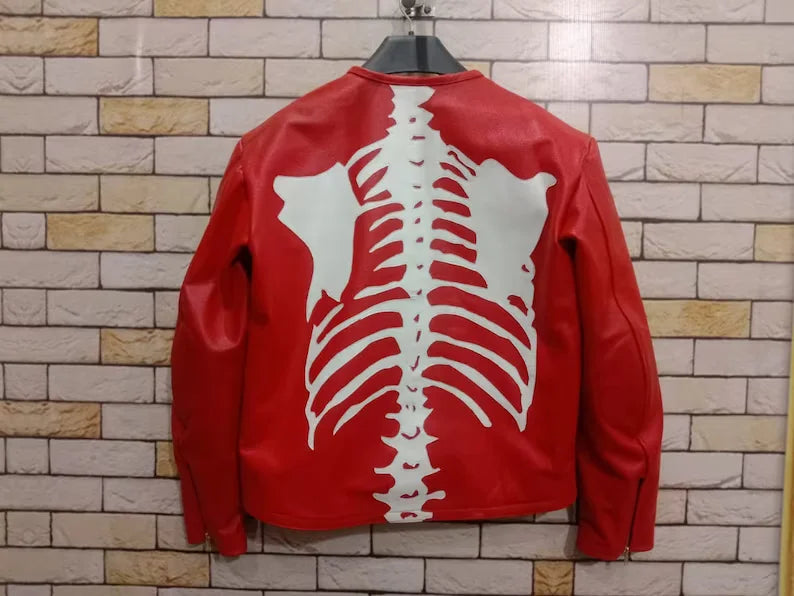 Men’s Skeleton Red Motorcycle Jacket