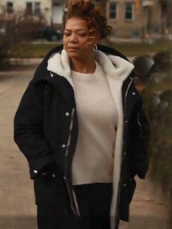 The Equalizer Queen Latifah Black Shearling Coat