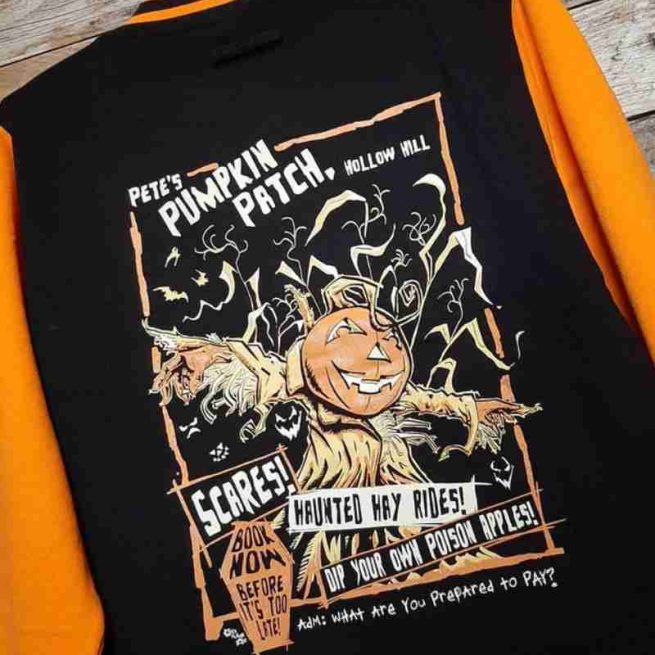 Ultimate Halloween Black and Orange Varsity Jacket