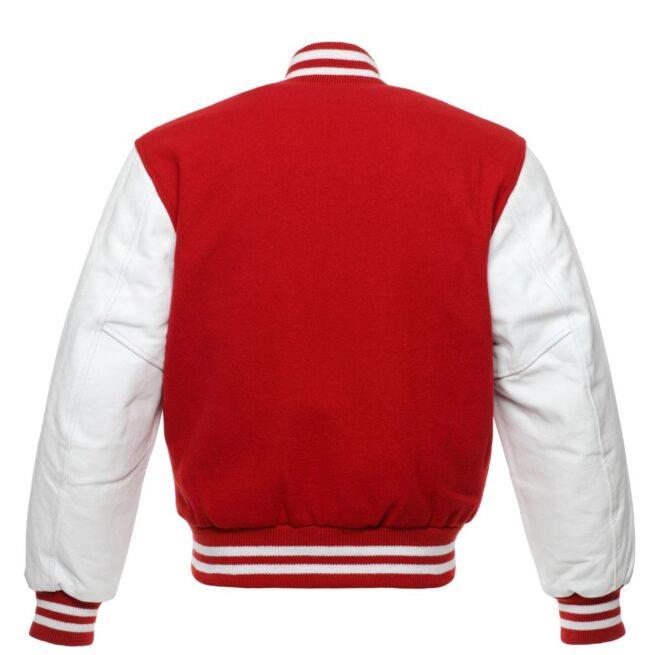 Unisex Red and White Varsity Jacket