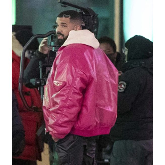 What’s Next Drake Hot Pink Leather Bomber Jacket