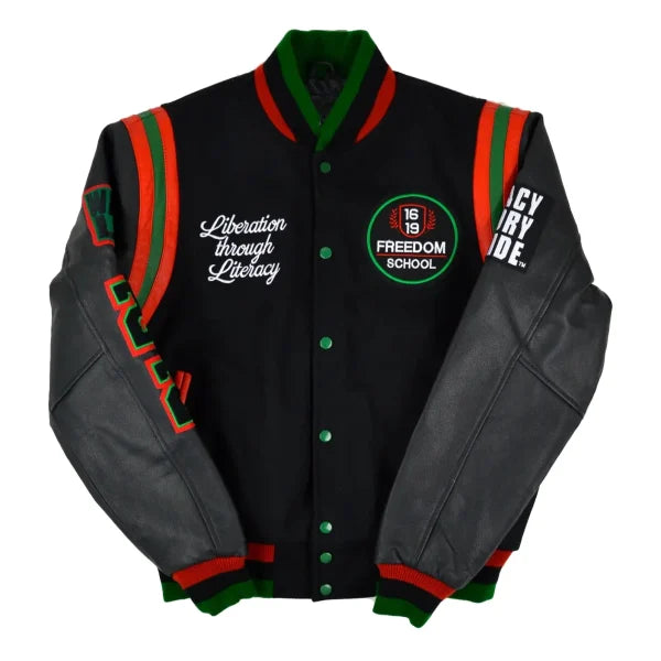 1619 Freedom School Motto 2.0 Varsity Jacket