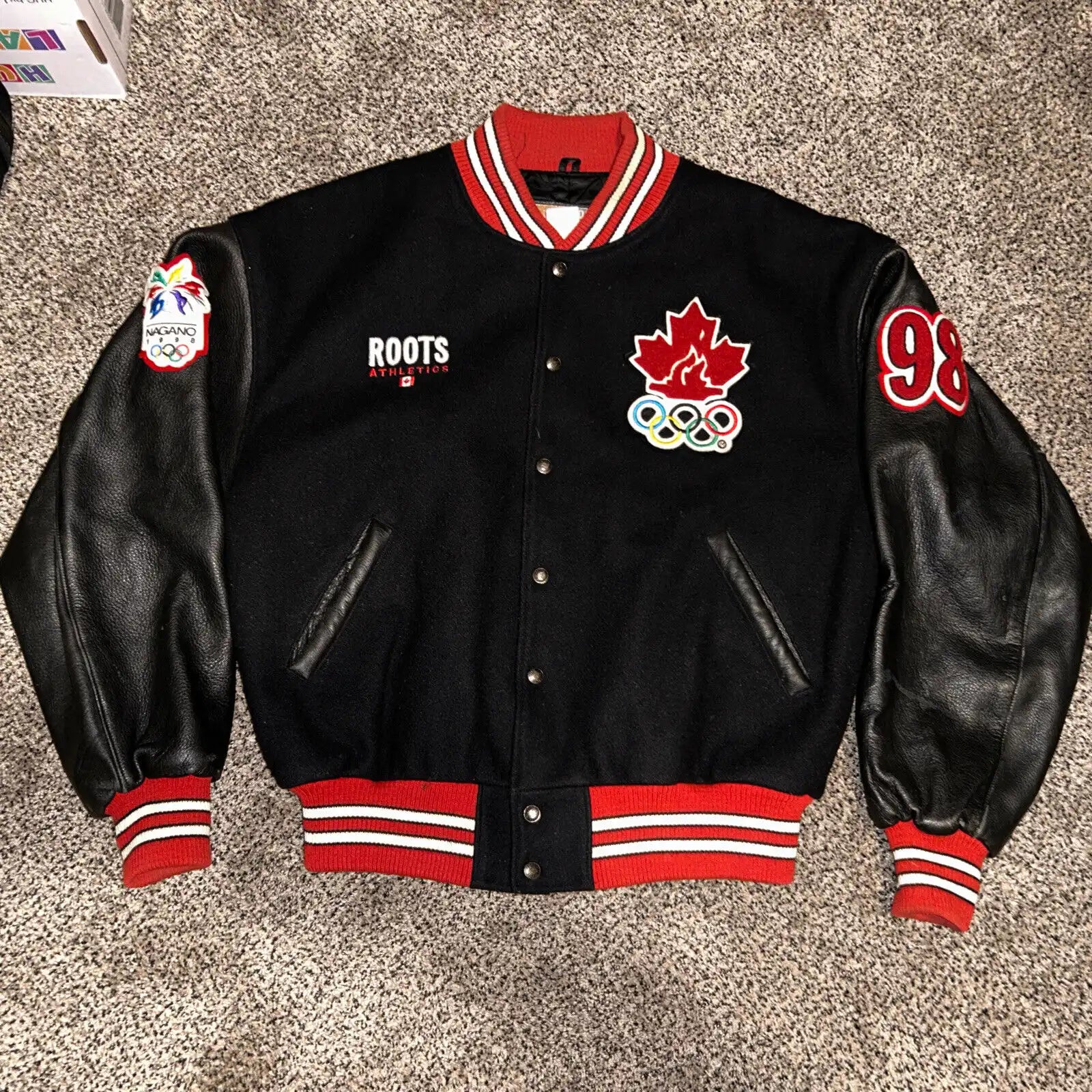 1998 Roots Canada Varsity Nagano Olympics Jacket