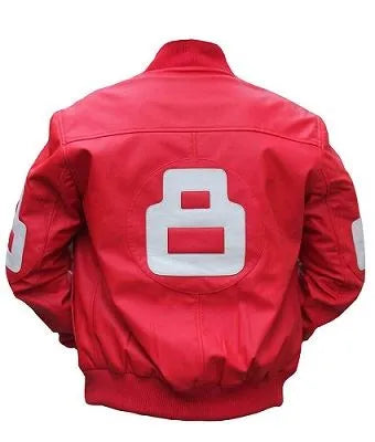 8 Ball Pink Leather Bomber Jacket