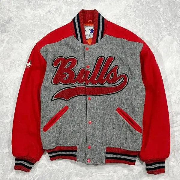 90s NBA Chicago Bulls Starter Script Wool Jacket