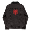 Albanian Eagle Embroidered Denim Sherpa Jacket