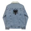 Albanian Eagle Embroidered Denim Sherpa Jacket