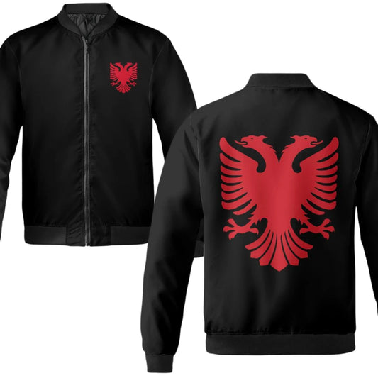 Albanian Eagle Quilted Bomber Jacket