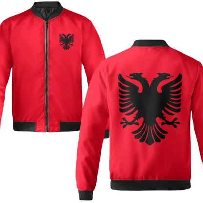 Albanian Eagle Quilted Bomber Jacket