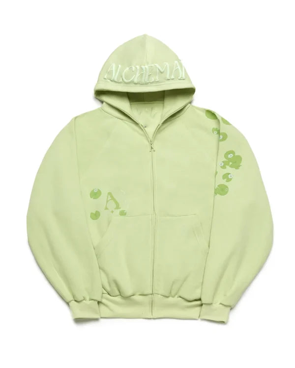 Alchemai Lily Pad Lotus Zip-Up Hoodie