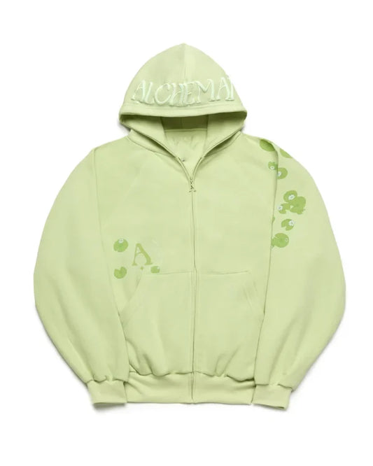 Alchemai Lily Pad Lotus Zip-Up Hoodie