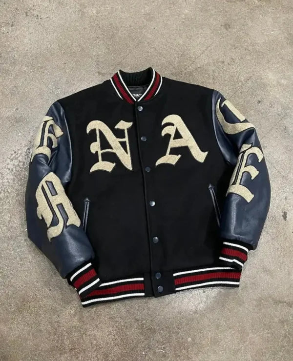 American Retro Style Embroidery Varsity Jacket