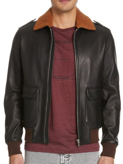 Angelo Black Aviator Jacket
