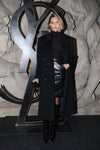 Anja Rubik Paris Fashion Week Black Coat