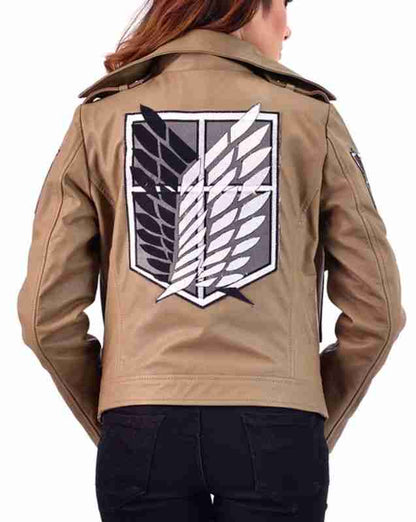 Attack On Titan Brown Leather Jacket
