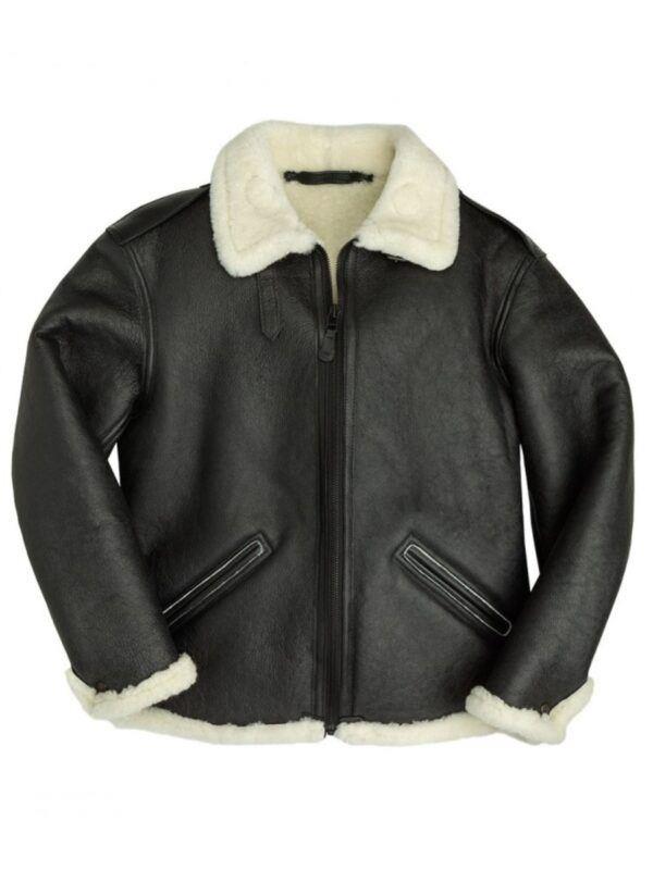 B-6 Black Shearling Bomber Jacket