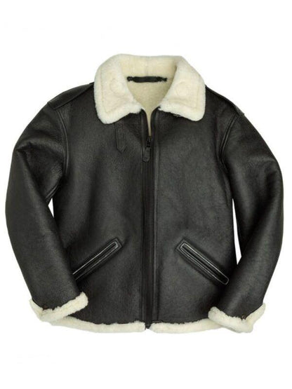 B-6 Black Shearling Bomber Jacket