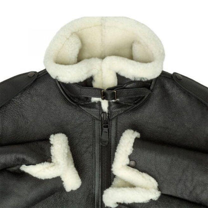 B-6 Black Shearling Bomber Jacket