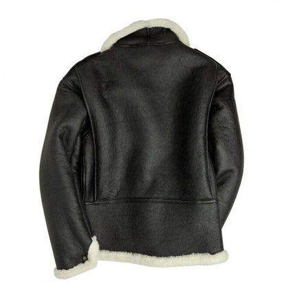 B-6 Black Shearling Bomber Jacket