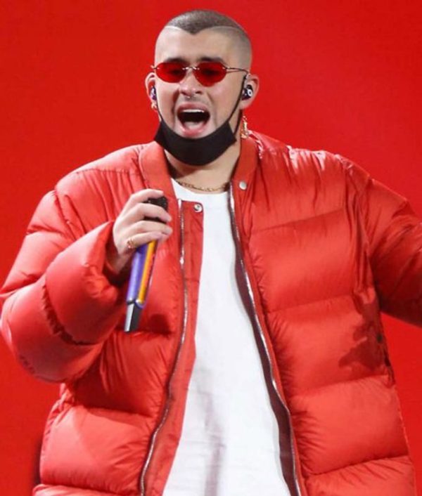 Bad Bunny Red Puffer Jacket