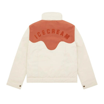 Billionaire Boys Club cream and brown jacket with ICECREAM logo on back
