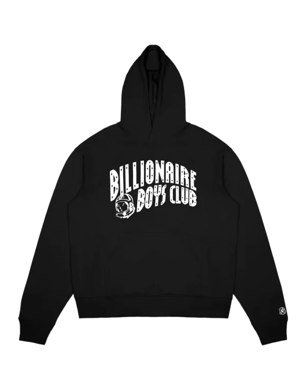 Black Billionaire Boys Club hoodie with bold white logo and astronaut graphic on front