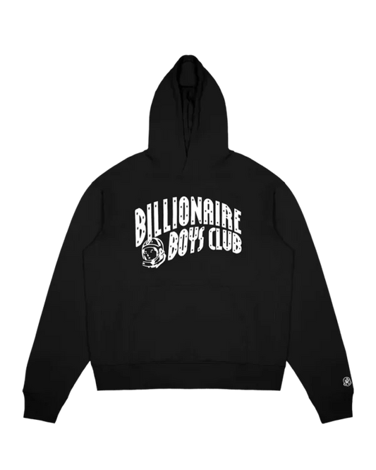 Black Billionaire Boys Club hoodie with bold white logo and astronaut graphic on front