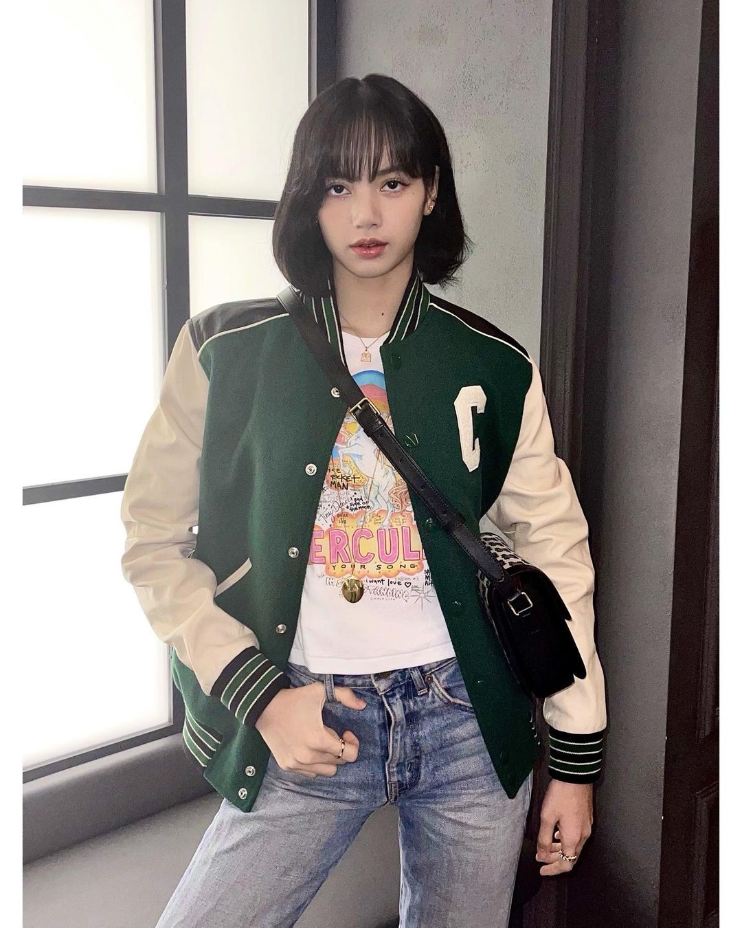 BlackPink Lisa Green Varsity Jacket