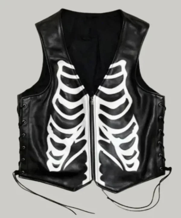 Bone Skeleton Leather Vest