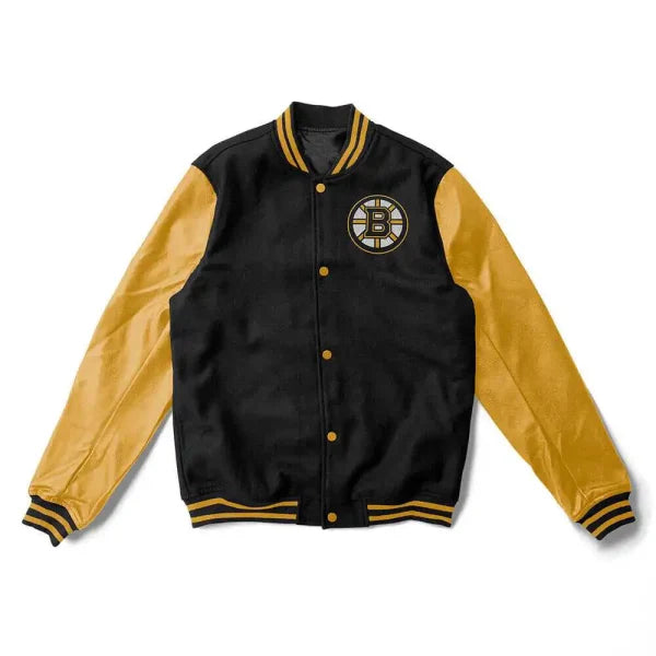Boston Bruins Leather Varsity Jacket