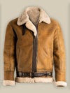 Bradpit Men Brown Aviator Jacket