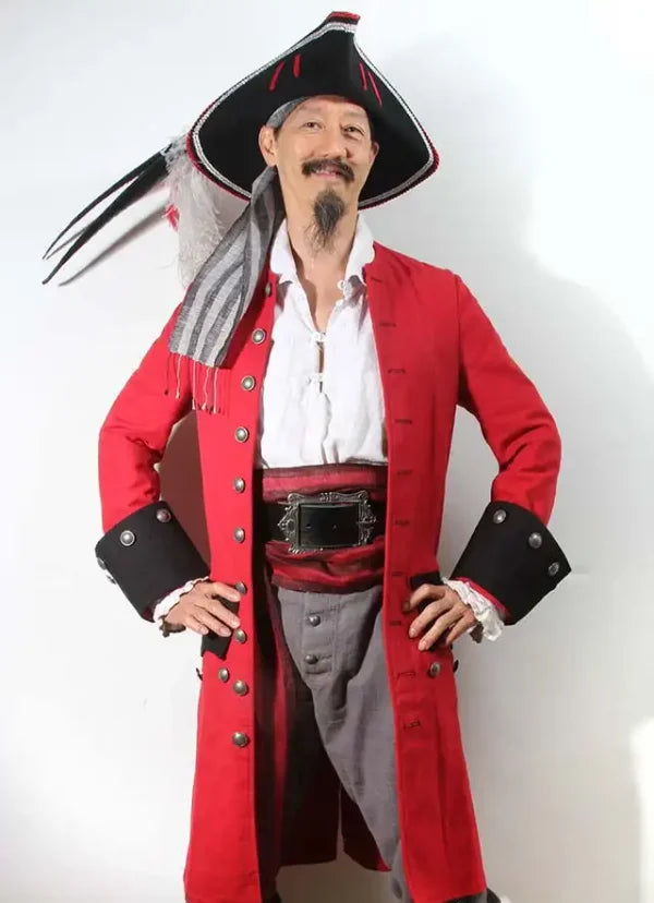 Buccaneer Pirate Red Wool Coat