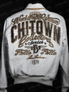 Chi-Town Pelle Pelle White Leather Jacket