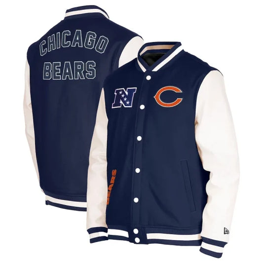 Chicago Bears New Era Navy Third Down Varsity Jacket