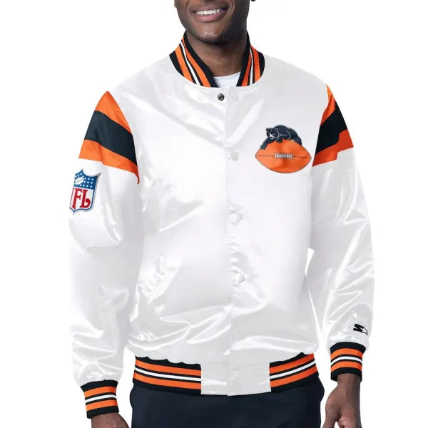 Chicago Bears Starter White Vintage Satin Jacket