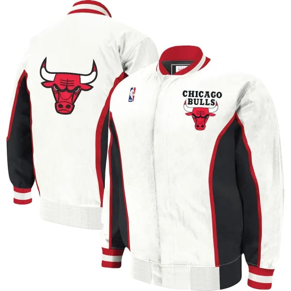 Chicago Bulls Mitchell & Ness White Hardwood Classics Jacket