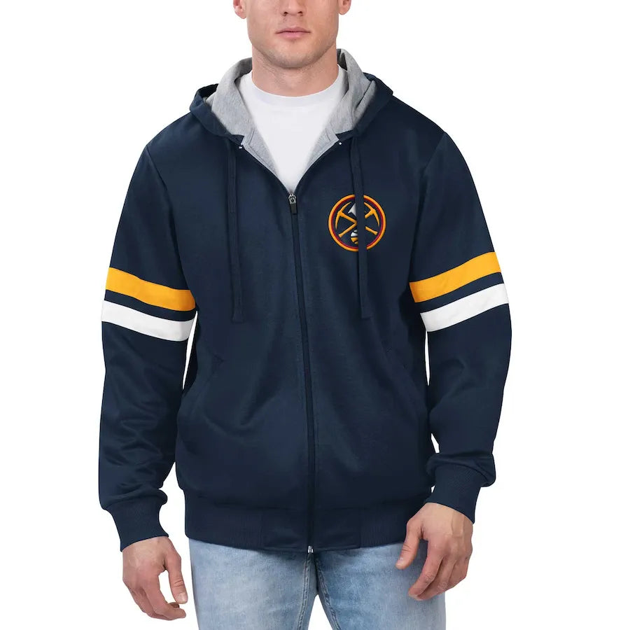 Denver Nuggets G-III Navy Contender Hoodie Jacket