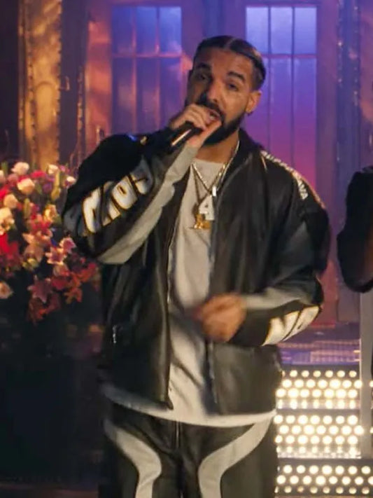 Drake Live On SNL 2022 Black Leather Jacket