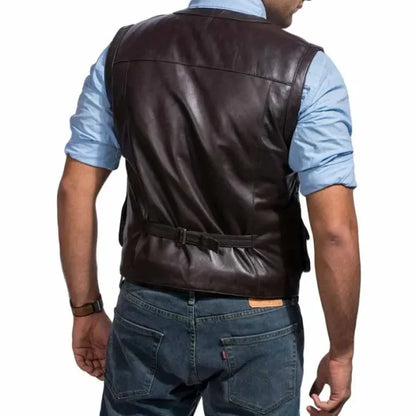 Chris Pratt Jurassic World Leather Brown Utility Vest