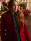 Lindsay Lohan Falling for Christmas 2022 Coat