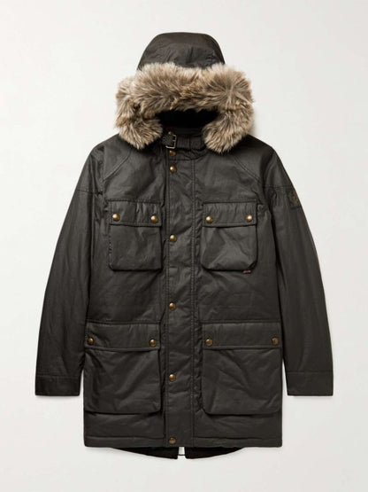 Faux Fur Padded Cotton Parka Jacket