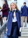 Gossip Girl S02 Emily Alyn Lind Blue Lace-Paneled Coat