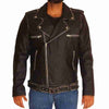 Halloween Face Print Motorcycle Leather Jacket