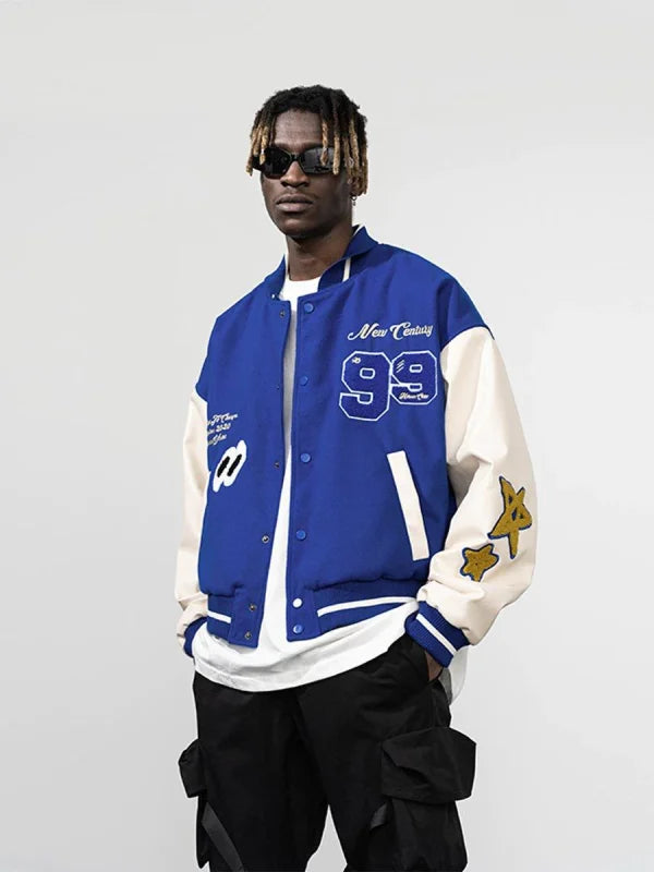 Harsh and Cruel Embroidered Clouds Varsity Jacket