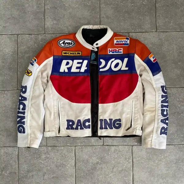 Honda Nascar Vintage Leather Racing Jacket