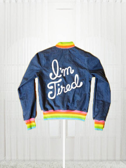 I’m Tired Taika Waititi Varsity Denim Jacket