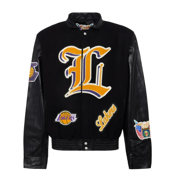 Jeff Hamilton Los Angeles Lakers Wool & Leather Jacket