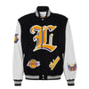 Jeff Hamilton Los Angeles Lakers Wool & Leather White Jacket
