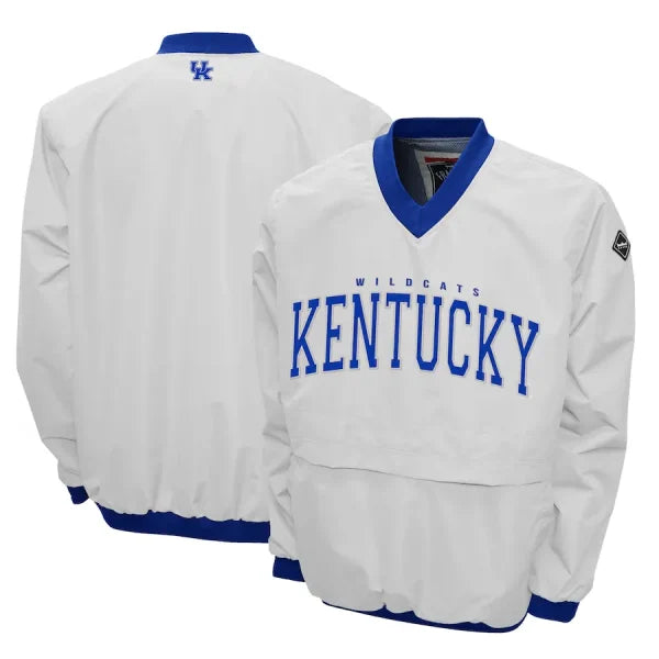 Kentucky Wildcats White Windshell V-Neck Jacket